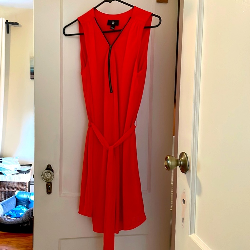IZ Byer , Medium, Coral , Zip Dress